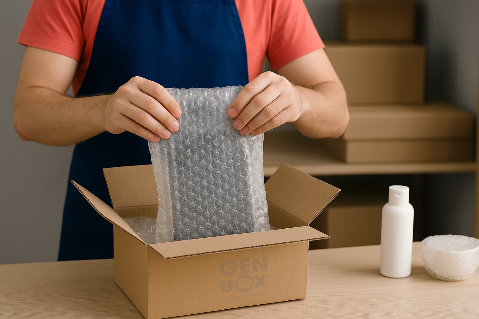 Ảnh: Ứng dụng túi bóng khí chống sốc trong đóng gói hàng hoá